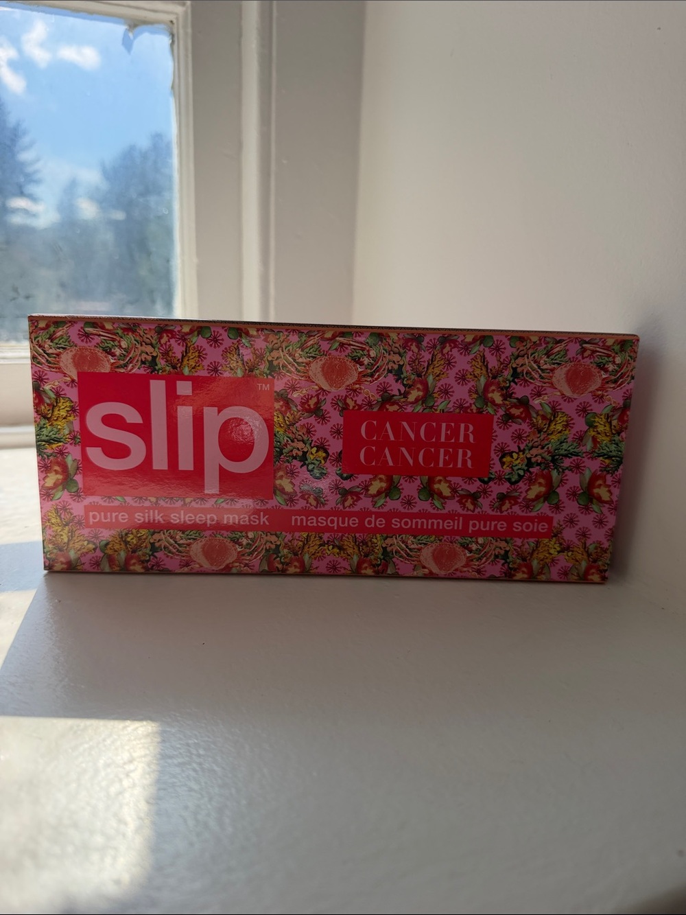 slip Pure Silk Sleep Mask - Pink Floral Pattern